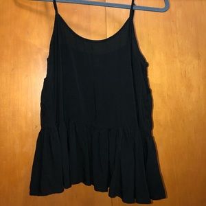 Black ruffled camisole